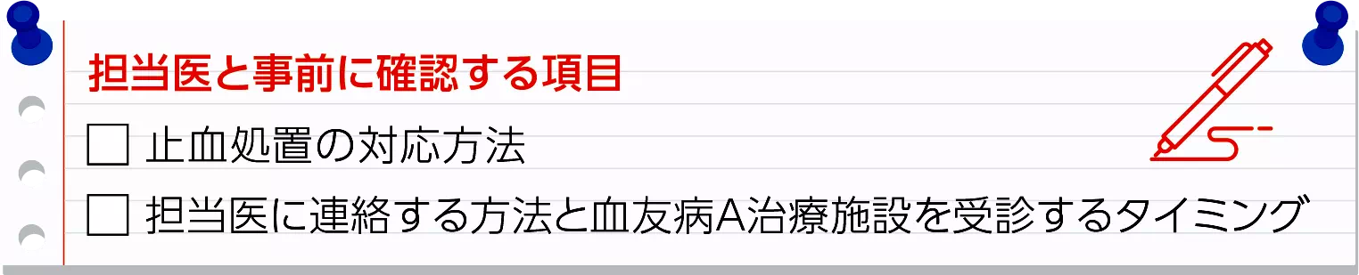 担当医と事前に確認する項目