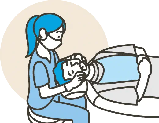 説明イラスト：定期的に歯科検診を受け歯の健康を維持する