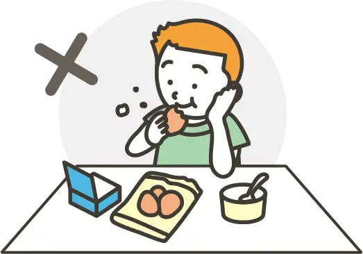説明イラスト:甘いものは控えたほうがよいですか?